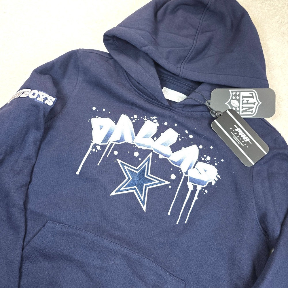 Pro Standard Hoodie Kids M Navy Blue Dallas Cowboys NFL Graffiti FDCB5412088-MDN